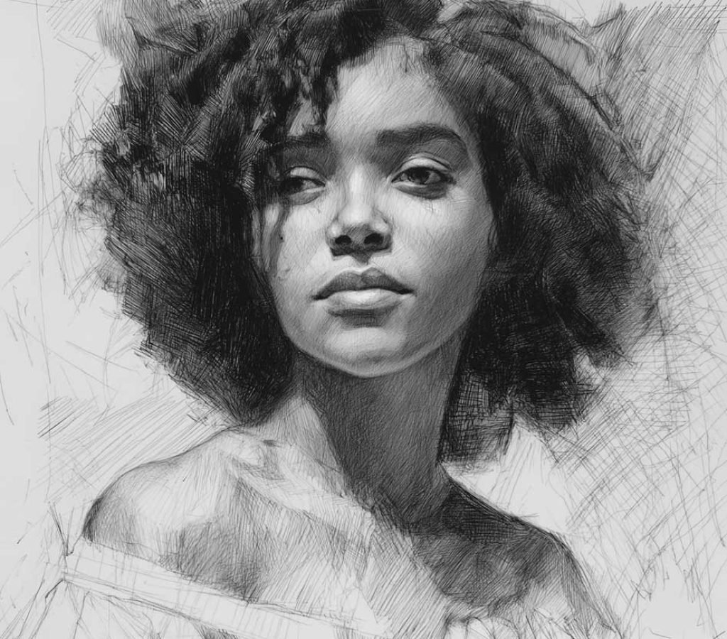 Pencil-Drawing-of-a-Girl-